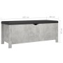 Caja de almacenaje con cojín madera ingeniería gris hormigón de vidaXL, Baúles de almacenamiento - Ref: Foro24-326772, Precio...
