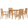 Juego de comedor para jardín 5 piezas madera maciza de teca de vidaXL, Conjuntos de jardín - Ref: Foro24-3157910, Precio: 812...