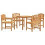 Juego de comedor para jardín 5 piezas madera maciza de teca de vidaXL, Conjuntos de jardín - Ref: Foro24-3157924, Precio: 657...