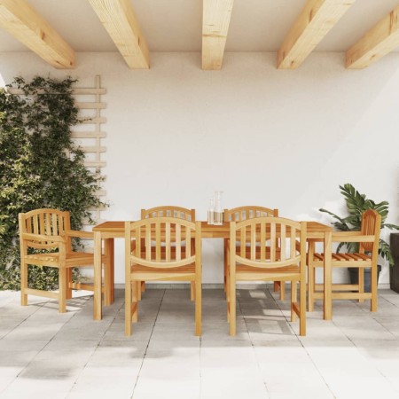 Juego de comedor de jardín 7 piezas madera maciza de teca de vidaXL, Conjuntos de jardín - Ref: Foro24-3157930, Precio: 963,0...