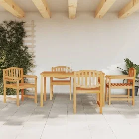 Juego de comedor para jardín 5 piezas madera maciza de teca de vidaXL, Conjuntos de jardín - Ref: Foro24-3157929, Precio: 677...