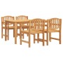 Juego de comedor para jardín 5 piezas madera maciza de teca de vidaXL, Conjuntos de jardín - Ref: Foro24-3157929, Precio: 702...