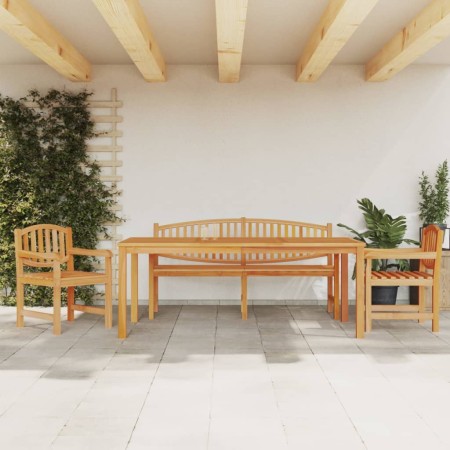 Juego de comedor para jardín 4 piezas madera maciza de teca de vidaXL, Conjuntos de jardín - Ref: Foro24-3157947, Precio: 891...
