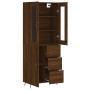 Aparador alto madera contrachapada marrón roble 69,5x34x180 cm de vidaXL, Aparadores - Ref: Foro24-3198448, Precio: 178,56 €,...