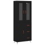 Aparador alto madera contrachapada negro 69,5x34x180 cm de vidaXL, Aparadores - Ref: Foro24-3198442, Precio: 176,60 €, Descue...