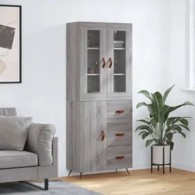 Aparador alto madera contrachapada gris sonoma 69,5x34x180 cm de vidaXL, Aparadores - Ref: Foro24-3198447, Precio: 171,69 €, ...