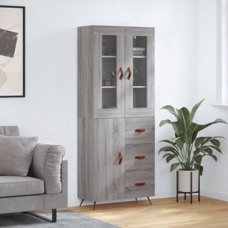 Aparador alto madera contrachapada gris sonoma 69,5x34x180 cm de vidaXL, Aparadores - Ref: Foro24-3198447, Precio: 173,97 €, ...