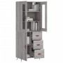 Aparador alto madera contrachapada gris sonoma 69,5x34x180 cm de vidaXL, Aparadores - Ref: Foro24-3198447, Precio: 173,97 €, ...