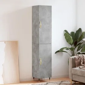 Aparador de madera contrachapada gris hormigón 34,5x34x180 cm de vidaXL, Aparadores - Ref: Foro24-3198773, Precio: 95,36 €, D...