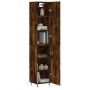 Aparador de madera contrachapada roble ahumado 34,5x34x180 cm de vidaXL, Aparadores - Ref: Foro24-3198774, Precio: 97,83 €, D...
