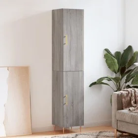 Aparador alto madera contrachapada gris Sonoma 34,5x34x180 cm de vidaXL, Aparadores - Ref: Foro24-3198783, Precio: 90,45 €, D...