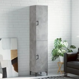 Aparador de madera contrachapada gris hormigón 34,5x34x180 cm by vidaXL, Sideboards - Ref: Foro24-3198789, Price: 97,08 €, Di...