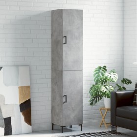 Aparador de madera contrachapada gris hormigón 34,5x34x180 cm de vidaXL, Aparadores - Ref: Foro24-3198789, Precio: 98,53 €, D...