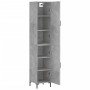 Aparador de madera contrachapada gris hormigón 34,5x34x180 cm de vidaXL, Aparadores - Ref: Foro24-3198789, Precio: 98,53 €, D...