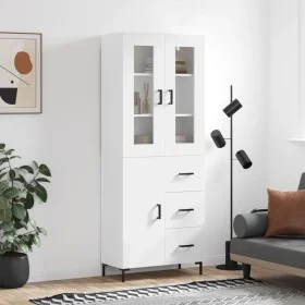 Aparador alto madera contrachapada blanco 69,5x34x180 cm de vidaXL, Aparadores - Ref: Foro24-3198465, Precio: 181,19 €, Descu...