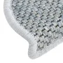 Alfombrilla autoadhesiva escalera sisal 15 uds azul 56x17x3 cm de vidaXL, Alfombrillas para escalones - Ref: Foro24-326862, P...