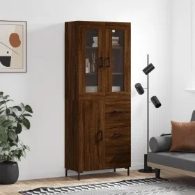 Aparador alto madera contrachapada marrón roble 69,5x34x180 cm de vidaXL, Aparadores - Ref: Foro24-3198472, Precio: 177,31 €,...