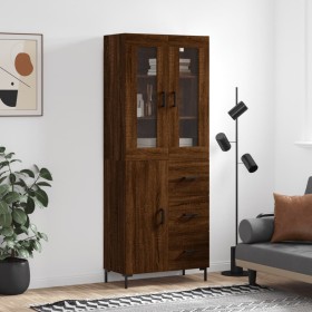 Aparador alto madera contrachapada marrón roble 69,5x34x180 cm de vidaXL, Aparadores - Ref: Foro24-3198472, Precio: 179,76 €,...