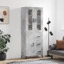 Aparador alto madera contrachapada gris hormigón 69,5x34x180 cm de vidaXL, Aparadores - Ref: Foro24-3198469, Precio: 178,12 €...