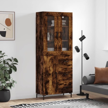Aparador alto madera contrachapada roble ahumado 69,5x34x180 cm de vidaXL, Aparadores - Ref: Foro24-3198470, Precio: 178,55 €...