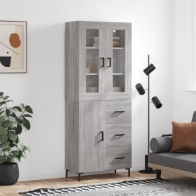 Aparador alto madera contrachapada gris sonoma 69,5x34x180 cm de vidaXL, Aparadores - Ref: Foro24-3198471, Precio: 178,28 €, ...