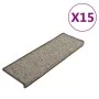Alfombrilla autoadhesiva escalera 15 uds gris y beige 65x21x4cm de vidaXL, Alfombrillas para escalones - Ref: Foro24-326884, ...