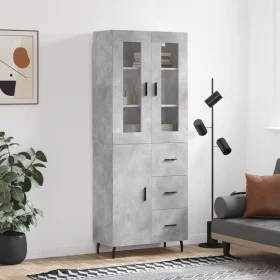 Aparador alto madera contrachapada gris hormigón 69,5x34x180 cm de vidaXL, Aparadores - Ref: Foro24-3198485, Precio: 169,05 €...