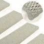 Alfombrilla autoadhesiva escalera sisal 15 uds gris 65x21x4 cm de vidaXL, Alfombrillas para escalones - Ref: Foro24-326887, P...