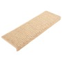Alfombrilla autoadhesiva escalera sisal 15 uds beige 65x21x4 cm de vidaXL, Alfombrillas para escalones - Ref: Foro24-326892, ...