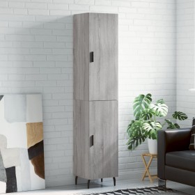 Aparador alto madera contrachapada gris Sonoma 34,5x34x180 cm de vidaXL, Aparadores - Ref: Foro24-3198807, Precio: 110,16 €, ...