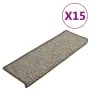 Alfombrilla autoadhesiva de escalera 15uds gris beige 65x21x4cm de vidaXL, Alfombrillas para escalones - Ref: Foro24-326906, ...