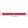 Toldo lateral retráctil rojo 117x1200 cm en Sombrillas | Comprar online en Foru.es