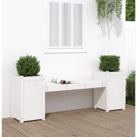 Banco con jardineras madera maciza de pino blanco 180x36x63 cm de vidaXL, Bancos de jardín - Ref: Foro24-825164, Precio: 143,...
