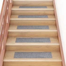 Alfombrilla autoadhesiva escalera 15 uds gris claro 76x20 cm de vidaXL, Alfombrillas para escalones - Ref: Foro24-326927, Pre...