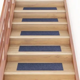 Alfombrilla autoadhesiva escalera 15 uds gris azul 76x20 cm de vidaXL, Alfombrillas para escalones - Ref: Foro24-326929, Prec...