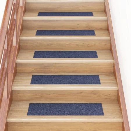 Alfombrilla autoadhesiva escalera 15 uds gris azul 76x20 cm de vidaXL, Alfombrillas para escalones - Ref: Foro24-326929, Prec...