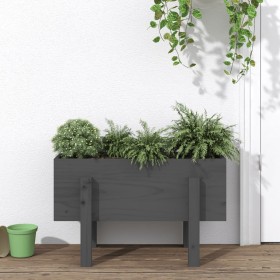Jardinera madera maciza de pino gris 62x30x38 cm de vidaXL, Maceteros y jardineras - Ref: Foro24-825179, Precio: 47,67 €, Des...
