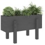 Jardinera madera maciza de pino gris 62x30x38 cm de vidaXL, Maceteros y jardineras - Ref: Foro24-825179, Precio: 47,67 €, Des...