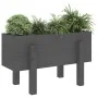 Jardinera madera maciza de pino gris 62x30x38 cm de vidaXL, Maceteros y jardineras - Ref: Foro24-825179, Precio: 47,01 €, Des...
