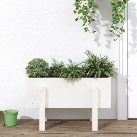 Jardinera madera maciza de pino blanco 62x30x38 cm de vidaXL, Maceteros y jardineras - Ref: Foro24-825178, Precio: 38,45 €, D...
