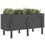 Arriate elevado de jardín madera maciza pino gris 121x50x57 cm de vidaXL, Maceteros y jardineras - Ref: Foro24-825228, Precio...