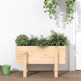 Pflanzgefäß aus massivem Kiefernholz, 62 x 30 x 38 cm von vidaXL, Töpfe und Pflanzgefäße - Ref: Foro24-825177, Preis: 38,28 €...