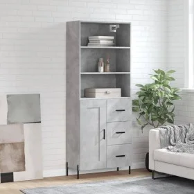 Tall plywood gray concrete sideboard 69.5x34x180 cm by vidaXL, Sideboards - Ref: Foro24-3190033, Price: 149,63 €, Discount: %