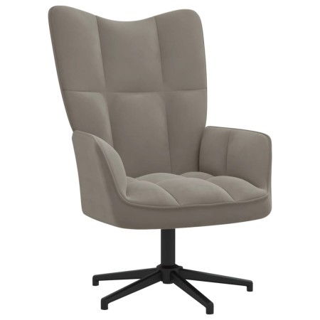 Sillón de relax de terciopelo gris claro de vidaXL, Sillones - Ref: Foro24-328095, Precio: 124,11 €, Descuento: %
