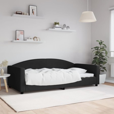 Sofá cama tela negro 100x200 cm de vidaXL, Camas y somieres - Ref: Foro24-354118, Precio: 197,86 €, Descuento: %