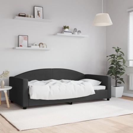 Sofá cama tela negro 90x190 cm de vidaXL, Camas y somieres - Ref: Foro24-354123, Precio: 186,16 €, Descuento: %