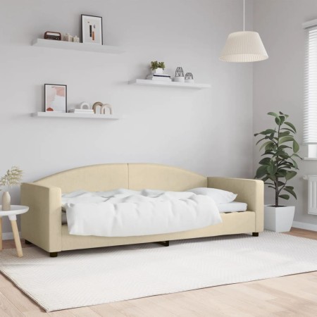 Sofá cama tela color crema 80x200 cm de vidaXL, Camas y somieres - Ref: Foro24-354110, Precio: 186,12 €, Descuento: %