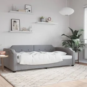 Sofá cama tela gris claro 90x200 cm de vidaXL, Camas y somieres - Ref: Foro24-354205, Precio: 193,01 €, Descuento: %
