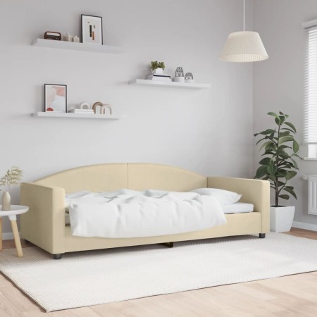 Sofá cama tela color crema 90x200 cm de vidaXL, Camas y somieres - Ref: Foro24-354115, Precio: 188,77 €, Descuento: %