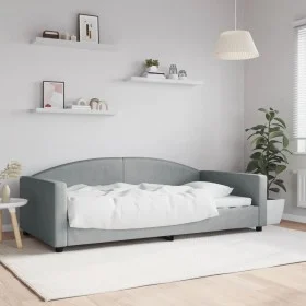 Hellgraues Schlafsofa aus Stoff, 100 x 200 cm von vidaXL, Betten und Lattenroste - Ref: Foro24-354116, Preis: 194,62 €, Rabat...